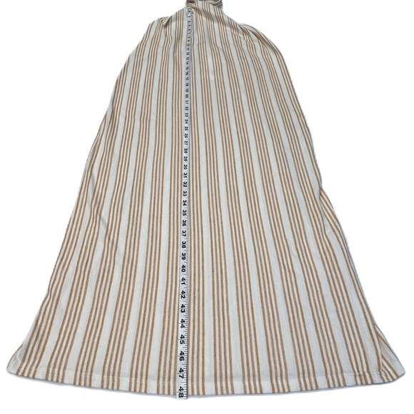 Zara Halter Maxi Dress Womens Size M Cotton Blend Striped NWT Minimalist Coastal - Picture 8 of 12